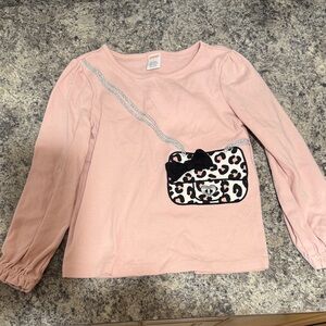 Gymboree Pink Long Sleeve Shirt with Leopard Purse Design. Never worn. Size 7.